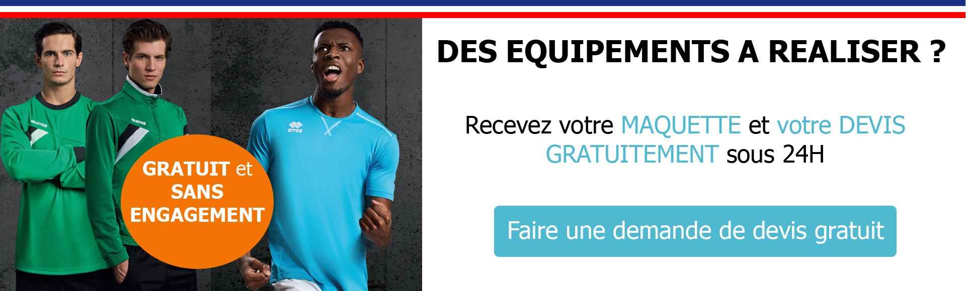 Devis equipement sportif club personnalisé